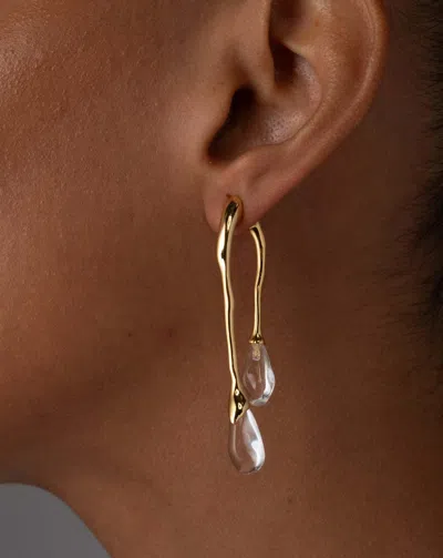 Alexis Bittar 14ct Gold-plated Lucite Front Back Double Drop Earrings