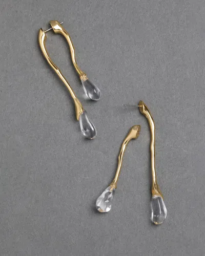 Alexis Bittar 14ct Gold-plated Lucite Front Back Double Drop Earrings
