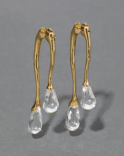 Alexis Bittar 14ct Gold-plated Lucite Front Back Double Drop Earrings