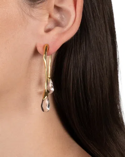 Alexis Bittar 14ct Gold-plated Lucite Front Back Double Drop Earrings