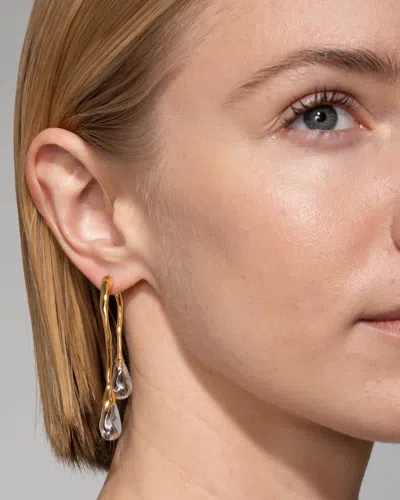 Alexis Bittar 14ct Gold-plated Lucite Front Back Double Drop Earrings