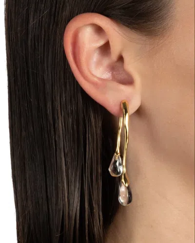 Alexis Bittar 14ct Gold-plated Lucite Front Back Double Drop Earrings