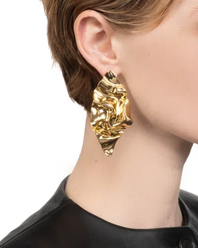 Alexis Bittar Small Crumpled 14k Goldplated Post Earrings In Neutral