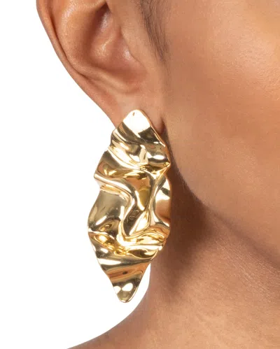 Alexis Bittar Small Crumpled 14k Goldplated Post Earrings In Neutral