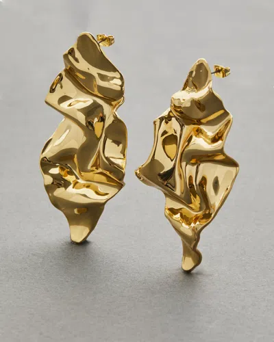 Alexis Bittar Small Crumpled 14k Goldplated Post Earrings In Neutral