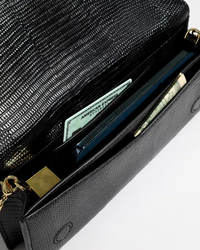 Alexis Bittar Twisted Gold Side Handle Clutch Purse In Black