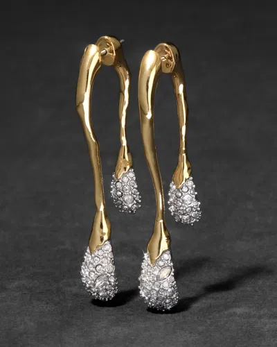 Alexis Bittar Solanales Crystal Front Back Link Earrings In Champagne