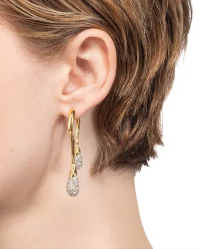 Alexis Bittar Solanales Crystal Front Back Link Earrings In Champagne