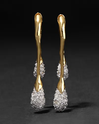 Alexis Bittar Solanales Crystal Front Back Link Earrings In Champagne