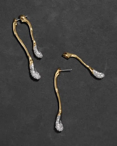 Alexis Bittar Solanales Crystal Front Back Link Earrings In Champagne