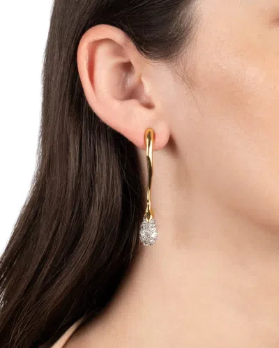 Alexis Bittar Solanales Crystal Front Back Link Earrings In Champagne