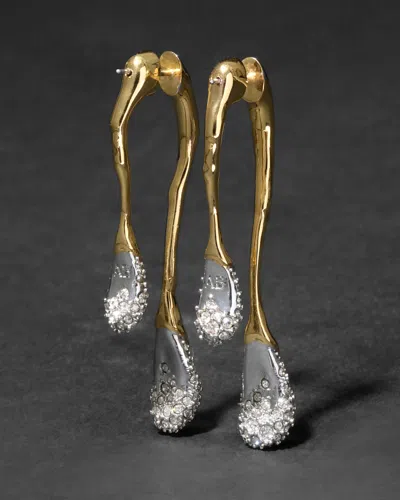 Alexis Bittar Solanales Crystal Front Back Link Earrings In Champagne