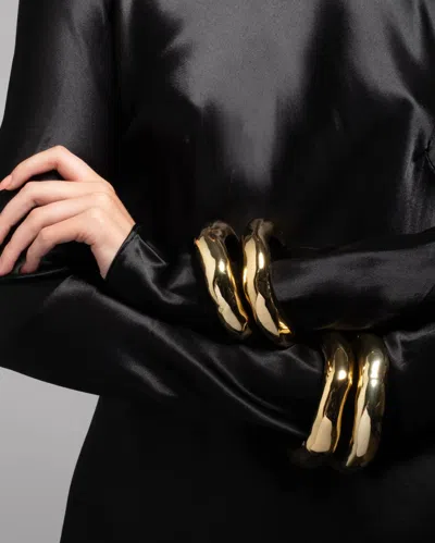 Alexis Bittar Molten Wide Bangle Bracelet In 14k Gold Plated