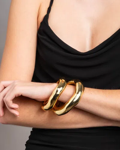 Alexis Bittar Molten Wide Bangle Bracelet In 14k Gold Plated