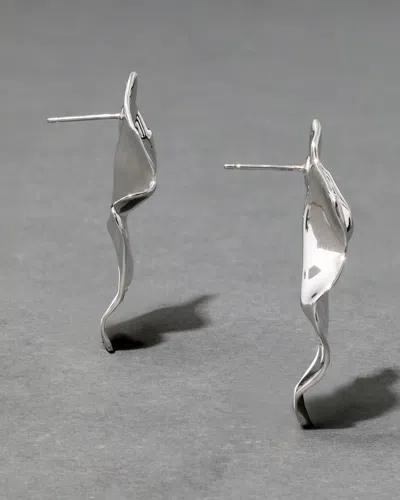 Alexis Bittar Crumpled Gold Small Post Earrings In Silver