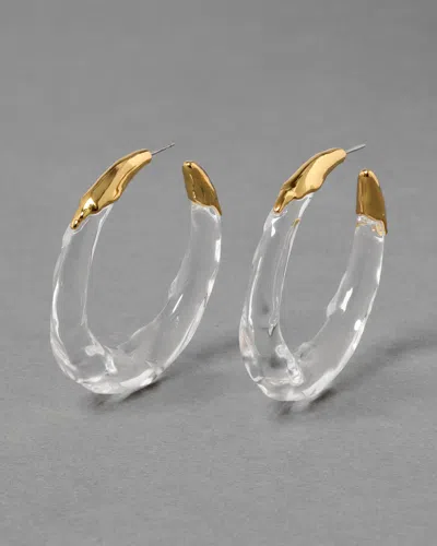 Alexis Bittar Lucite Molten Hoop Earrings Clear In White