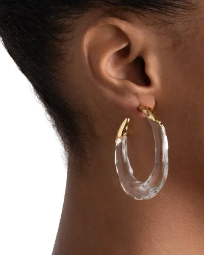 Alexis Bittar Lucite Molten Hoop Earrings Clear In White