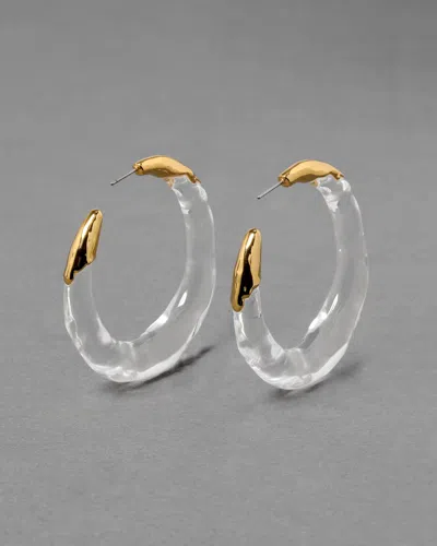 Alexis Bittar Lucite Molten Hoop Earrings Clear In White