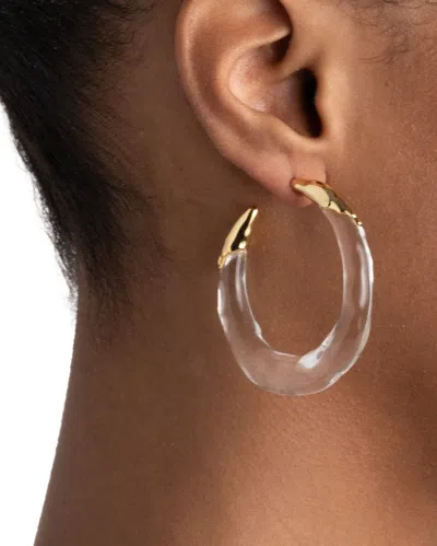 Alexis Bittar Lucite Molten Hoop Earrings Clear In White