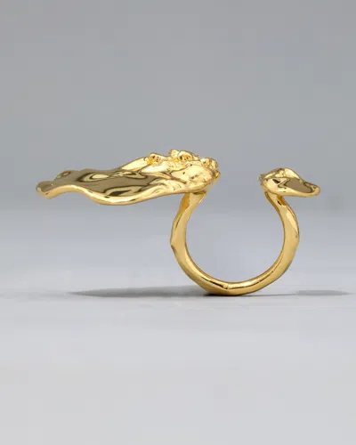 Alexis Bittar Brut Double Disc Ring In Orange