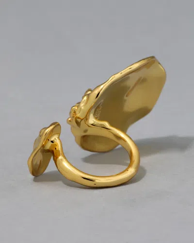Alexis Bittar Brut Double Disc Ring In Orange