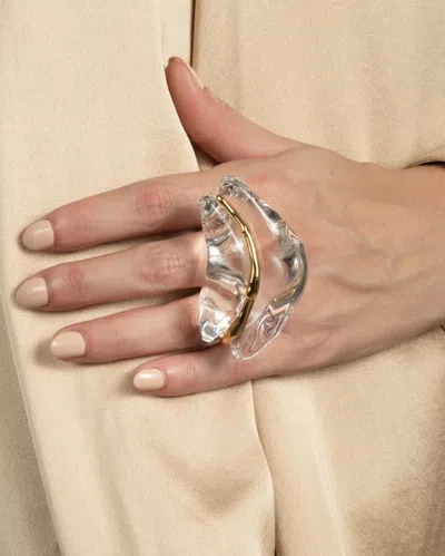 Alexis Bittar Liquid Lucite Wave Ring In Red