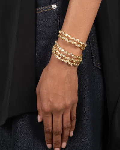 Alexis Bittar Asterales Cubic Zirconia Skinny Cuff Bracelet In 14k Gold Plated