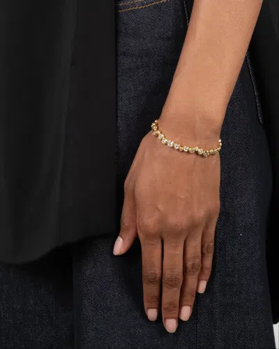 Alexis Bittar Asterales Cubic Zirconia Skinny Cuff Bracelet In 14k Gold Plated