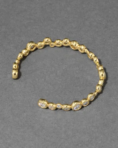 Alexis Bittar Asterales Cubic Zirconia Skinny Cuff Bracelet In 14k Gold Plated
