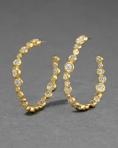 Alexis Bittar Asterales Cubic Zirconia Large Oval Hoop Earrings In 14k Gold Plated