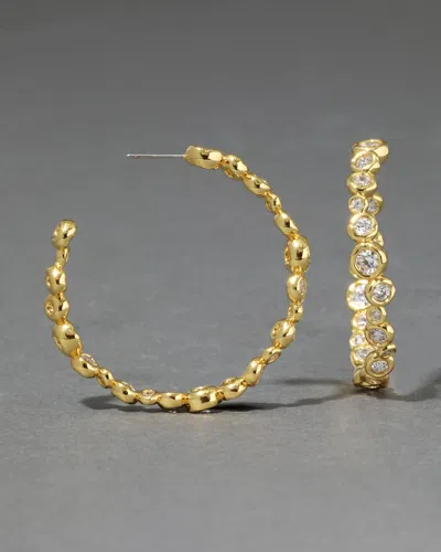 Alexis Bittar Asterales Cubic Zirconia Large Oval Hoop Earrings In 14k Gold Plated
