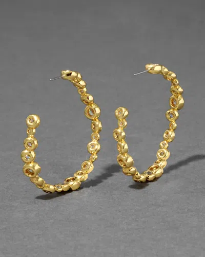 Alexis Bittar Asterales Cubic Zirconia Large Oval Hoop Earrings In 14k Gold Plated