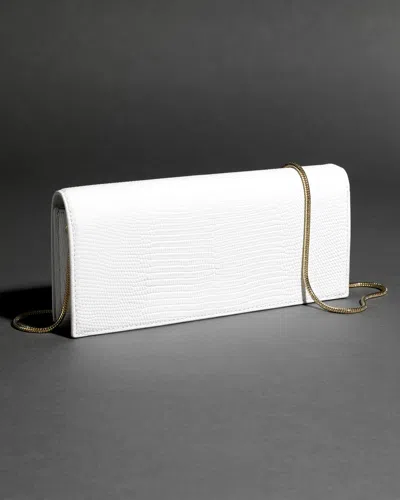 Alexis Bittar Lizard-embossed Leather Clutch Bag With Side Handle In White