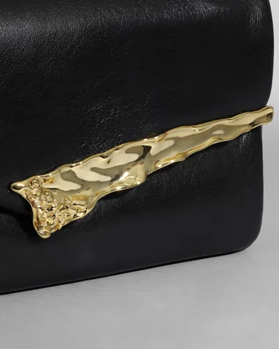 Alexis Bittar The Angular Leather Shoulder Bag In Black