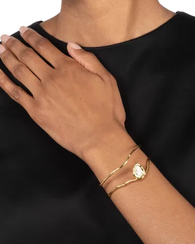 Alexis Bittar Alexis Bitar Asterales Floating Cubic Zirconia Double Row Cuff Bracelet In Gold