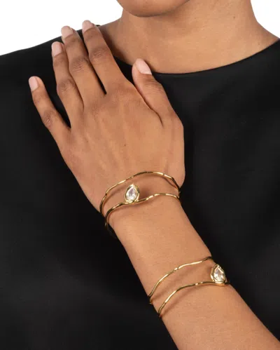 Alexis Bittar Alexis Bitar Asterales Floating Cubic Zirconia Double Row Cuff Bracelet In Gold