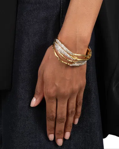 Alexis Bittar Alexis Bitar Solanales Crystal Skinny Bangle Bracelet In Gold
