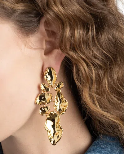 Alexis Bittar Alexis Bitar Brut Mosaic Statement Earrings In Gold