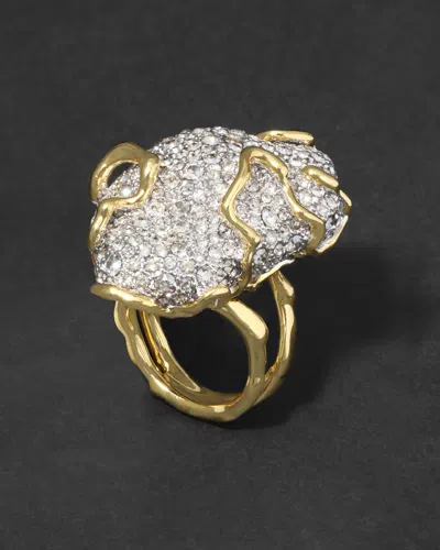 Alexis Bittar Solanales Large Crystal Pavã© Geode Ring In Gold