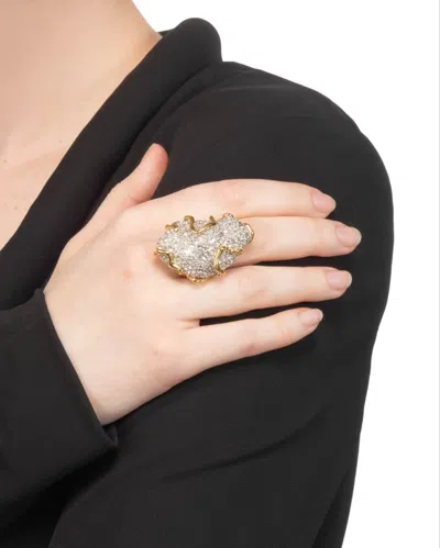 Alexis Bittar Solanales Large Crystal Pavã© Geode Ring In Gold