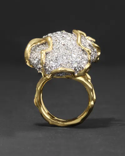 Alexis Bittar Solanales Large Crystal Pavã© Geode Ring In Gold