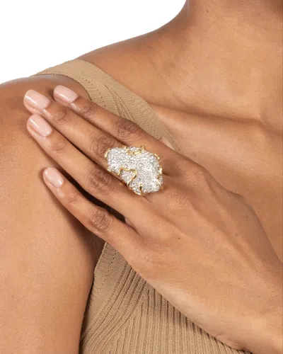 Alexis Bittar Solanales Large Crystal Pavã© Geode Ring In Gold