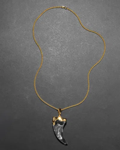 Alexis Bittar Liquid Lucite Horn Pendant Necklace In Gold