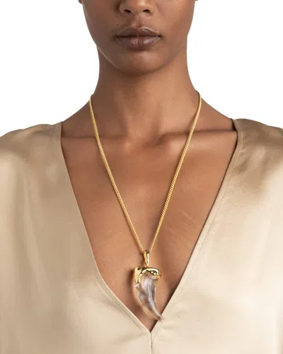Alexis Bittar Liquid Lucite Horn Pendant Necklace In Gold