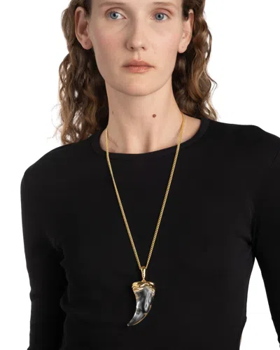 Alexis Bittar Liquid Lucite Horn Pendant Necklace In Gold