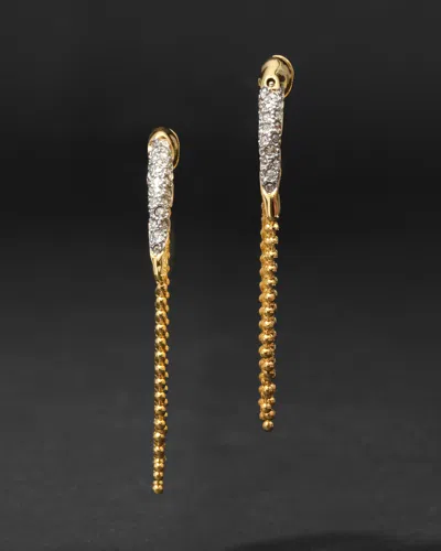 Alexis Bittar Solanales Crystal Fringed Front To Back Earrings In Gold