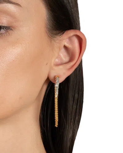 Alexis Bittar Solanales Crystal Fringed Front To Back Earrings In Gold