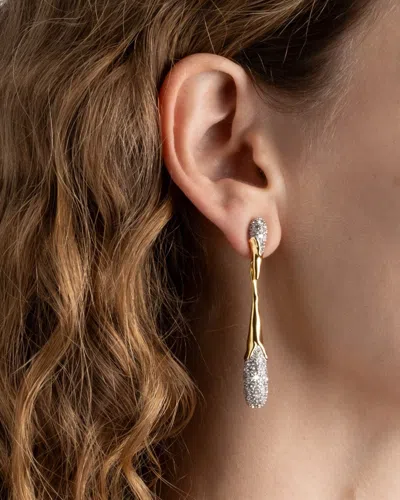 Alexis Bittar Solanales Linear Crystal Teardrop Earrings In Gold