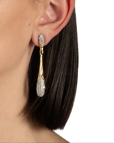Alexis Bittar Solanales Linear Crystal Teardrop Earrings In Gold