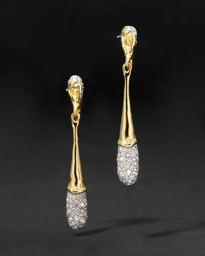 Alexis Bittar Solanales Linear Crystal Teardrop Earrings In Gold